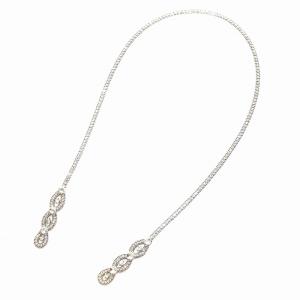22SS ラインストーンスワロラリエット ネックレス シルバー色