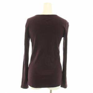 Deuxieme Classe 21AW C/N プルカットソー ロンT Tシャツ ボートネック 長袖 リブ編み カシミヤ混 ボルドー