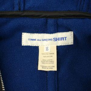COMME des GARCONS SHIRT ポンチョ アウター フード 裏地フリース XS 黒 ブラック 青 ブルー W19902