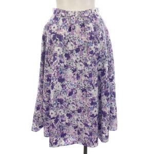 TOCCA 23SS JUNE ANNABELLE ジューン アナベル フレアスカート ひざ丈 花柄 プリント 0 S 紫 パープル