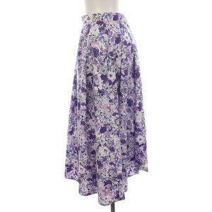 TOCCA 23SS JUNE ANNABELLE ジューン アナベル フレアスカート ひざ丈 花柄 プリント 0 S 紫 パープル
