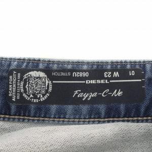 DIESEL デニムパンツ FAYZA-C-NE 立体裁断 ブリーチ加工 23 青 ブルー