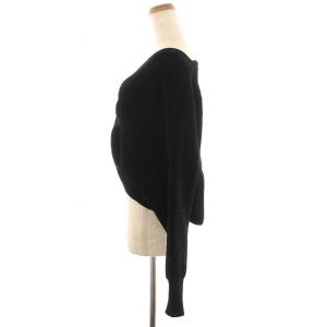 UN3D. 22AW CROSS KT TOP クロスニットトップ ミドルゲージ セーター 長袖 F 黒 ブラック