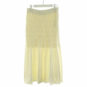 ADORE 22AW ジオメトリックニットスカート フレアスカート ミモレ ロング 38 M 白 ホワイト 531-2272119