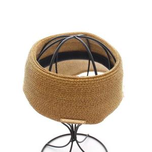 Athena New York サンバイザー 帽子 麦わら 花柄 べージュ 白