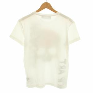 HYDROGEN 24SS パームスカルプリントTシャツ カットソー クルーネック 半袖 S 白 ホワイト 黒 ブラック MT0007