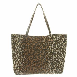 DOLCE&GABBANA トートバッグ キャンバス レオパード柄 ヒョウ柄 茶 ブラウン 黒 ブラック
