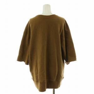 L'Appartement 20SS AMERICANA別注 DELAWARE STATE スウェット トレーナー 7分袖 ロゴプリント 茶 ブラウン