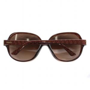 FENDI ズッカ柄 サングラス 眼鏡 プラスチックフレーム 5916 130 茶 ブラウン