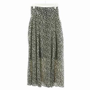 Ron Herman 21AW フレアスカート ミモレ ロング 総柄 XS 黒 ブラック 白 ホワイト /AN18