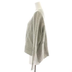 ebure ニット セーター 長袖 ボートネック リブ カシミヤ混 グレー