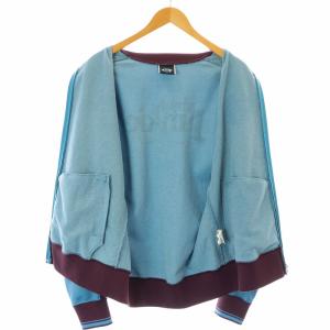 HYSTERIC GLAMOUR VINLY JUNKIE トラックジャケット ブルゾン ロゴ プリント M ライトブルー パープル