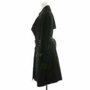 BURBERRY BLUE LABEL トレンチコート ロング丈 裏地チェック ライナー付き ベルト付き 36 S 黒 ブラック