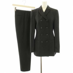 スーツ セットアップ 上下 テーラードジャケット ダブル ノーベント パンツ スラックス ウール 2 M グレー