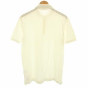 Cruciani ポロシャツ ハーフボタン プルオーバー 半袖 52 XL 白 ホワイト