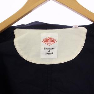 DANTON タグ付き 丸襟ブルゾン ラウンドカラージャケット シングル 42 L 紺 ネイビー JD-8715 DUK