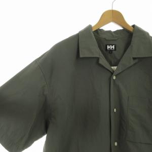 HELLY HANSEN タグ付き S/S Bask Shirts バスクシャツ ナイロン 半袖 L カーキ HOE42202