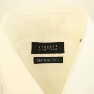 BARNEYS NEW YORK マンハッタン MANHATTAN ドレスシャツ ホリゾンタルカラー 長袖 38/15 M 白 ホワイト