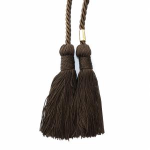 DOLCE&GABBANA タッセルベルト ロープ ロゴ ゴールド金具 茶 ブラウン