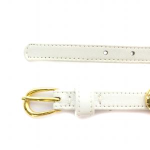 YVES SAINT LAURENT YSL ベルト ハトメ レザー 白 ホワイト ゴールド色