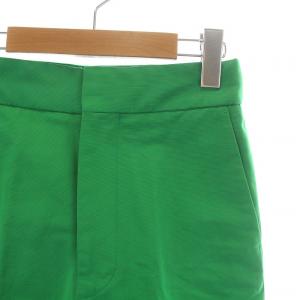 Drawer 22SS グログランワイドクロップドパンツ ジップフライ 34 XS 緑 グリーン 6514-236-0907