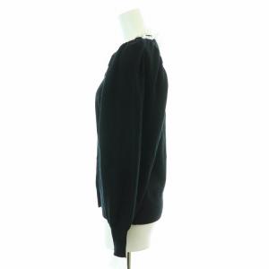 IENA LA BOUCLE 21AW バイカラーレースカーディガン ニット 長袖 パールボタン ウール 黒 ブラック 21080914127040