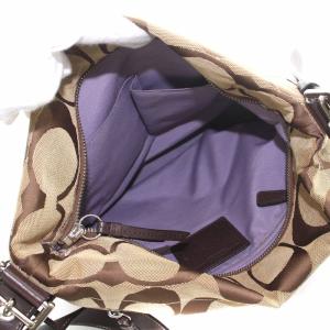 COACH シグネチャー ショルダーバッグ キャンバス レザー ベージュ 茶 ブラウン F15067