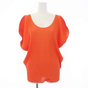 イッセイミヤケ プリーツ カットソー ドルマンスリーブ 3 L オレンジ