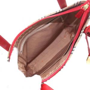 burberrys トートバッグ ハンド ヴィンテージ エナメル ノバチェック ロゴ 赤 ベージュ 黒