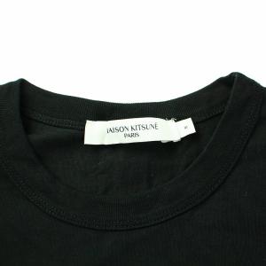 Maison Kitsuné 23SS Tシャツ カットソー 半袖 クルーネック ワッペン コットン S 黒 ブラック KM00102KJ0008