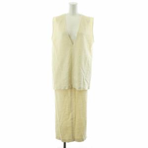 23SS セットアップ 上下 スラブジャージー ベスト プルオーバー タイトスカート ロング丈 F アイボリー 23070462805010