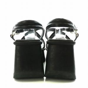 PRADA サンダル ストラップ スクエアトゥ 厚底 22.5cm 黒 ブラック