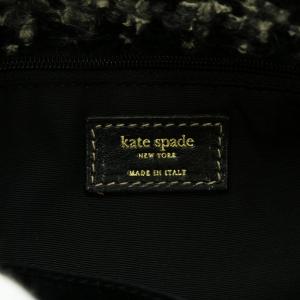 kate spade new york トートバッグ ハンドバッグ ショルダーバッグ ツイード グレー 黒 ブラック