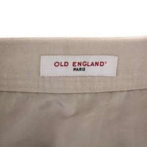 OLD ENGLAND フレアスカート タックスカート ミモレ丈 リネン 34 S ベージュ