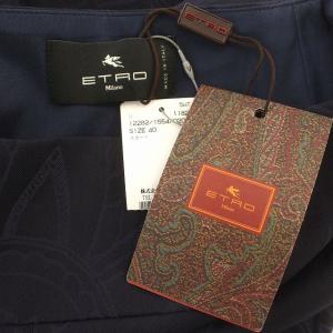 ETRO 23SS スカート ペイズリー柄 ひざ丈 タイトスカート 40 M ネイビー 紺