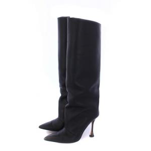 MANOLO BLAHNIK Khomobi 90 Long Boots 37 ブラック