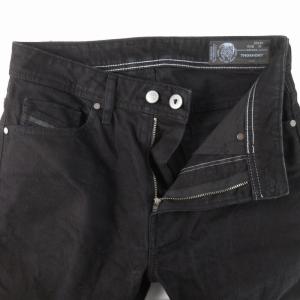 DIESEL THOSHORT デニムパンツ ジーパン ジーンズ ショート ハーフ ハードダメージ加工 ロゴボタン W26 黒 ブラック
