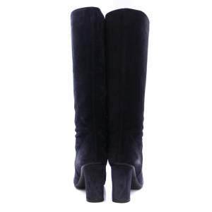 SARTORE ロングブーツ チャンキーヒール スエード 36 23cm 紺 ネイビー