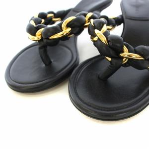 BOTTEGA VENETA DOT トングサンダル 36 ブラック