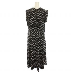 DIANE von FURSTENBERG ラップワンピース ロング ノースリーブ ハート柄 シルク 2 M 黒 ブラック 白 ホワイト