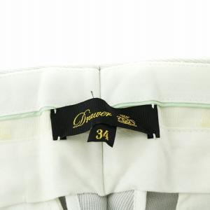 Drawer ウールツイルクロップドパンツ スラックス ジッパーフライ シルク 絹 34 S グレー