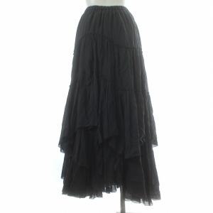 CASA FLINE コットンティアードスカート 変形 ロング マキシ F ダークグレー
