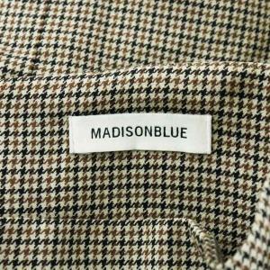 MADISONBLUE タイトスカート ミモレ ロング 千鳥格子柄 ウール S ベージュ 黒 ブラック /AN35