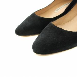 MANOLO BLAHNIK リストニースエードローヒールパンプス Listony Suede Low-Heel Pump アーモンドトゥ チャンキーヒール