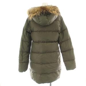 DUVETICA カッパ KAPPA ダウンコート ロング ジップアップ フード ラクーンファー 42 L カーキ ベージュ