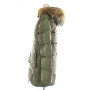 DUVETICA カッパ KAPPA ダウンコート ロング ジップアップ フード ラクーンファー 42 L カーキ ベージュ