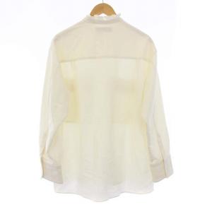 CULLNI 21AW フリルミリタリーシャツ 長袖 ハイネック 比翼ボタン 2 M 白 オフホワイト