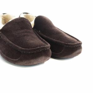 UGG australia ASCOT アスコット スリッポン モックシューズ モカシン ボア カウスエード 9 27.0cm 茶 ブラウン 1101110