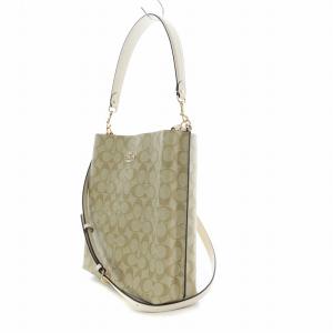COACH モリー バケット ショルダーバッグ ハンド 肩掛け 2WAY シグネチャー PVC ベージュ CA561