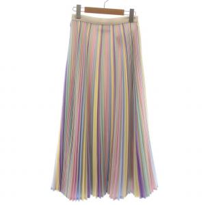 TSURU by Mariko Oikawa 20SS プリーツスカート フレア ロング マキシ ストライプ パステルカラー 34 S マルチカラー